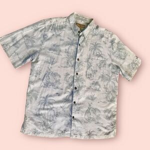 Vintage 90s Caribbean Joe Hawaiian Cotton Buttondown  Shirt